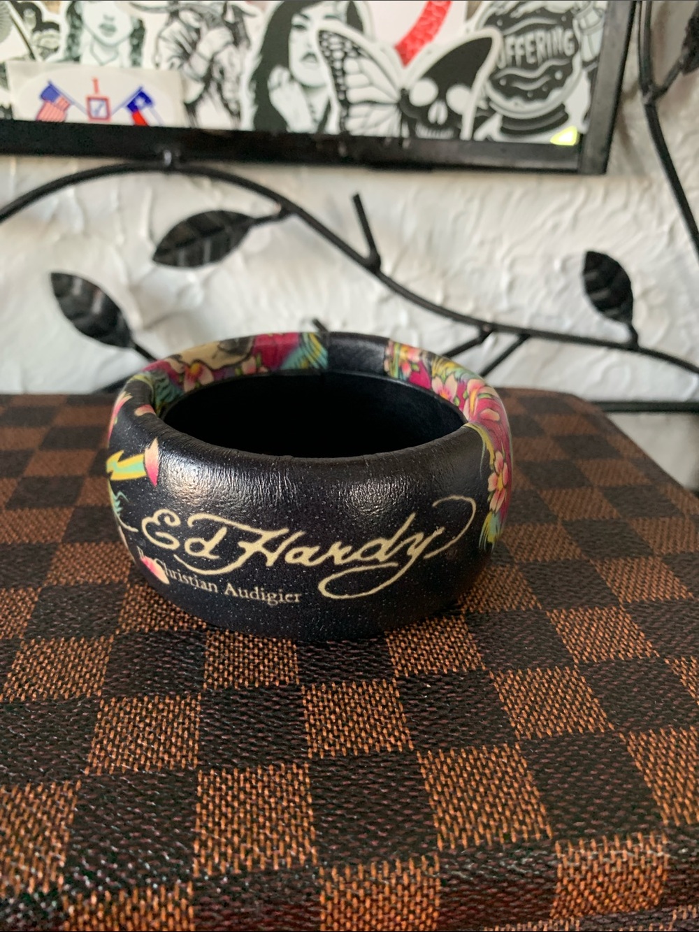 Vintage Ed Hardy Genuine Stingray Leather Bangle